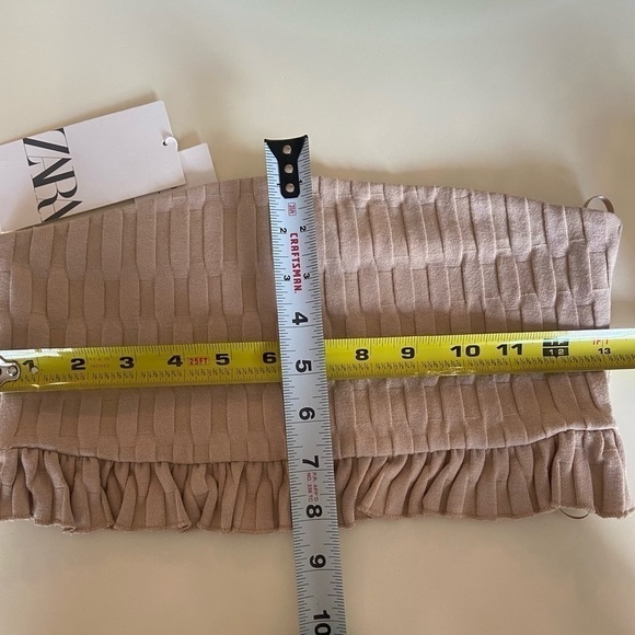 Zara crop strapless tube top tan size medium new with tags - Picture 3 of 4
